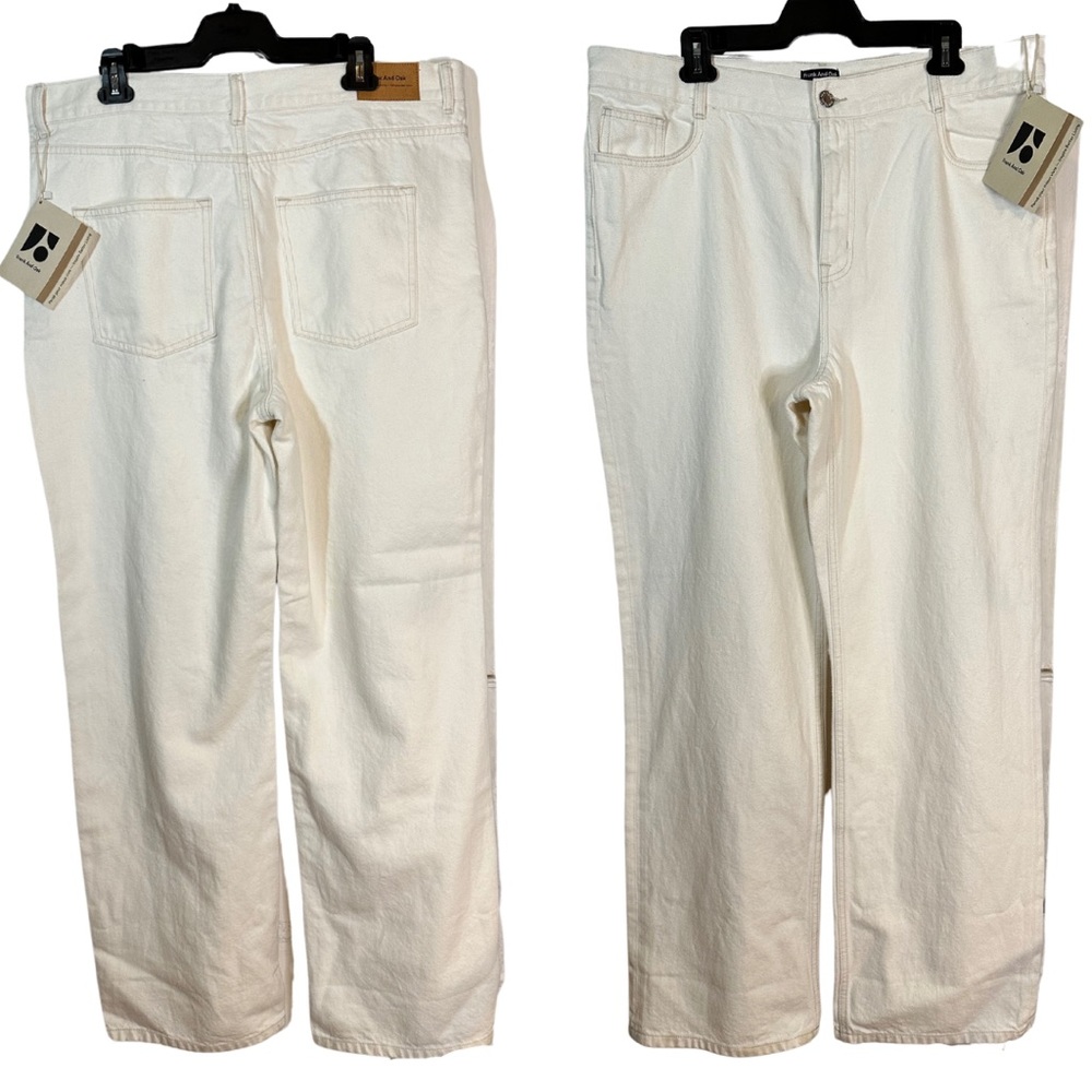 Frank & Oak Cream Flare & Wide Leg Jeans